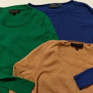 Three Merino wool sweaters